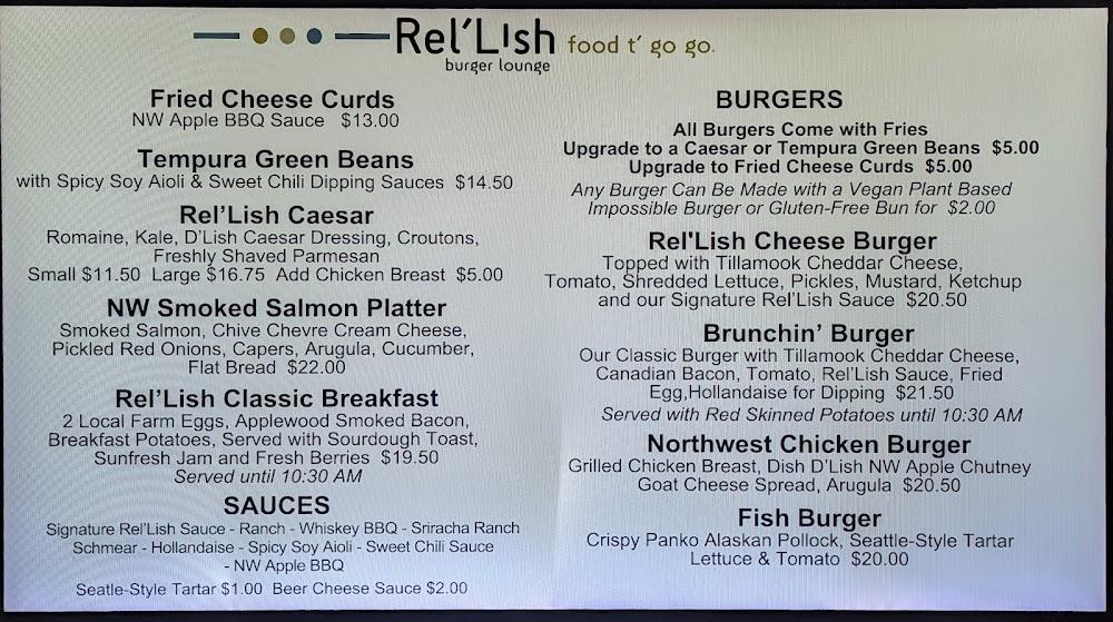 Rel'Lish Burger Lounge Menu image 1